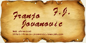 Franjo Jovanović vizit kartica
